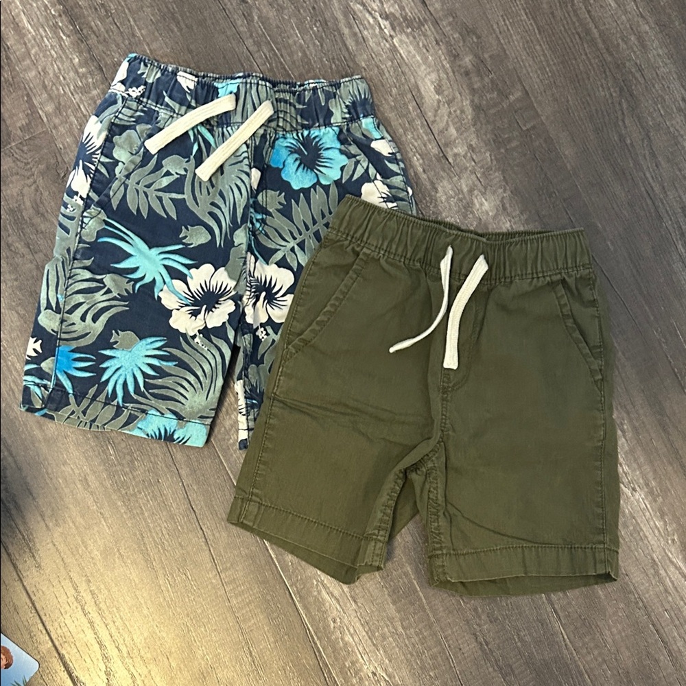 Kids Tropical and Olive Shorts Set